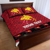 Papua New Guinea Merry Christmas Quilt Bed Set Santa Suit Style With Melanesian Pattern