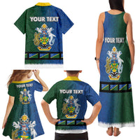 Solomon Islands Merry Christmas Family Matching Tank Maxi Dress and Hawaiian Shirt Santa Suit Style With Melanesian Pattern