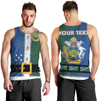 Solomon Islands Merry Christmas Men Tank Top Santa Suit Style With Melanesian Pattern LT03 - Polynesian Pride
