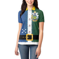 Solomon Islands Merry Christmas Women Polo Shirt Santa Suit Style With Melanesian Pattern LT03 - Polynesian Pride