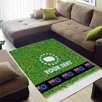 Cook Islands Merry Christmas Area Rug Santa Suit Style With Polynesian Pattern