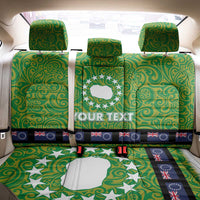 Cook Islands Merry Christmas Back Car Seat Cover Santa Suit Style With Polynesian Pattern LT03 - Polynesian Pride