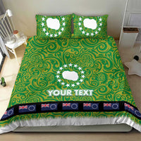 Cook Islands Merry Christmas Bedding Set Santa Suit Style With Polynesian Pattern