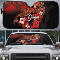 Guam Tribal Chamorro Auto Sun Shade Polynesian Shark with Plumeria and Sea Vibe - Polynesian Pride