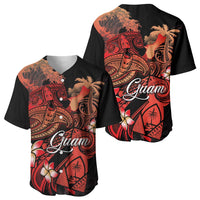 Guam Tribal Chamorro Baseball Jersey Polynesian Shark with Plumeria and Sea Vibe LT03 - Polynesian Pride