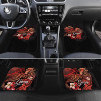 Guam Tribal Chamorro Car Mats Polynesian Shark with Plumeria and Sea Vibe - Polynesian Pride