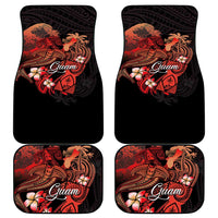 Guam Tribal Chamorro Car Mats Polynesian Shark with Plumeria and Sea Vibe - Polynesian Pride