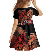 Guam Tribal Chamorro Family Matching Off The Shoulder Long Sleeve Dress and Hawaiian Shirt Polynesian Shark with Plumeria and Sea Vibe - Polynesian Pride