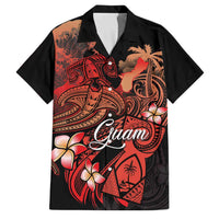 Guam Tribal Chamorro Family Matching Off The Shoulder Long Sleeve Dress and Hawaiian Shirt Polynesian Shark with Plumeria and Sea Vibe - Polynesian Pride