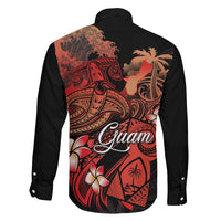 Guam Tribal Chamorro Family Matching Off Shoulder Short Dress and Hawaiian Shirt Polynesian Shark with Plumeria and Sea Vibe LT03 - Polynesian Pride