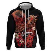 Guam Tribal Chamorro Hoodie Polynesian Shark with Plumeria and Sea Vibe - Polynesian Pride