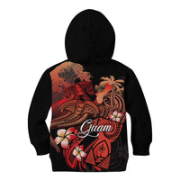 Guam Tribal Chamorro Kid Hoodie Polynesian Shark with Plumeria and Sea Vibe - Polynesian Pride