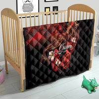 Guam Tribal Chamorro Quilt Polynesian Shark with Plumeria and Sea Vibe - Polynesian Pride