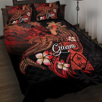 Guam Tribal Chamorro Quilt Bed Set Polynesian Shark with Plumeria and Sea Vibe - Polynesian Pride