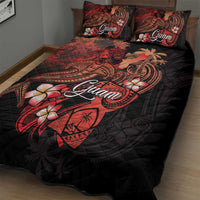 Guam Tribal Chamorro Quilt Bed Set Polynesian Shark with Plumeria and Sea Vibe - Polynesian Pride