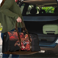 Guam Tribal Chamorro Travel Bag Polynesian Shark with Plumeria and Sea Vibe - Polynesian Pride