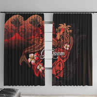 Guam Tribal Chamorro Window Curtain Polynesian Shark with Plumeria and Sea Vibe - Polynesian Pride
