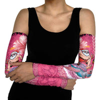 Hawaii Mele Kalikimaka Arm Sleeves Funny Santa with Tribal Tattoos Kakau Pink Color - Polynesian Pride