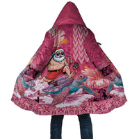 Hawaii Mele Kalikimaka Cloak Funny Santa with Tribal Tattoos Kakau Pink Color - Polynesian Pride