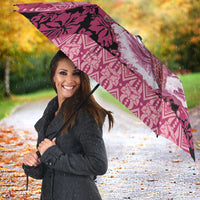 Hawaii Mele Kalikimaka Umbrella Funny Santa with Tribal Tattoos Kakau Pink Color - Polynesian Pride