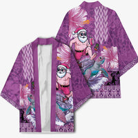 Hawaii Mele Kalikimaka Kimono Funny Santa with Tribal Tattoos Kakau Purple Color - Polynesian Pride