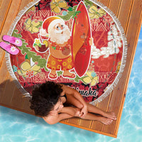 Hawaii Santa Mele Kalikimaka Beach Blanket Tropical Puakenikeni Lei with Polynesian Tribal Pattern - Polynesian Pride