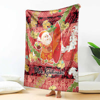 Hawaii Santa Mele Kalikimaka Blanket Tropical Puakenikeni Lei with Polynesian Tribal Pattern - Polynesian Pride