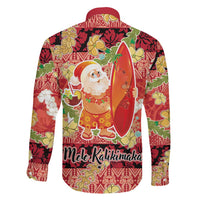 Hawaii Santa Mele Kalikimaka Family Matching Long Sleeve Bodycon Dress and Hawaiian Shirt Tropical Puakenikeni Lei with Polynesian Tribal Pattern - Polynesian Pride