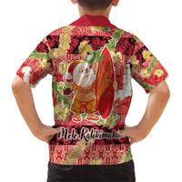 Hawaii Santa Mele Kalikimaka Hawaiian Shirt Tropical Puakenikeni Lei with Polynesian Tribal Pattern - Polynesian Pride