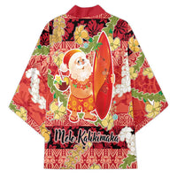Hawaii Santa Mele Kalikimaka Kimono Tropical Puakenikeni Lei with Polynesian Tribal Pattern - Polynesian Pride