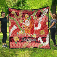 Hawaii Santa Mele Kalikimaka Quilt Tropical Puakenikeni Lei with Polynesian Tribal Pattern - Polynesian Pride