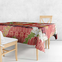 Hawaii Santa Mele Kalikimaka Tablecloth Tropical Puakenikeni Lei with Polynesian Tribal Pattern - Polynesian Pride