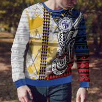 Hawaii Lutheran High School Ugly Christmas Sweater Kakau Pattern Splash Style LT03 - Polynesian Pride