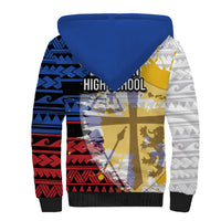 Hawaii Lutheran High School Sherpa Hoodie Kakau Pattern Splash Style LT03 - Polynesian Pride