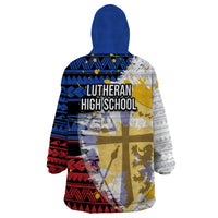 Hawaii Lutheran High School Wearable Blanket Hoodie Kakau Pattern Splash Style LT03 - Polynesian Pride