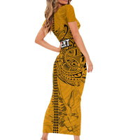 Nanakuli High and Intermediate School Family Matching Short Sleeve Bodycon Dress and Hawaiian Shirt Tribal Kakau Pattern LT03 - Polynesian Pride