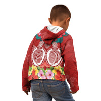 Polynesian Valentine Day Kid Hoodie Love Couple Turtle Maori Hibiscus Red Style LT03 - Polynesian Pride