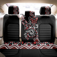 Aotearoa Toitu Te Tiriti-Honour the Treaty Back Car Seat Cover Maori Taniwha Haka with Taniko and Tukutuku