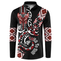 Aotearoa Toitu Te Tiriti-Honour the Treaty Button Sweatshirt Maori Taniwha Haka with Taniko and Tukutuku
