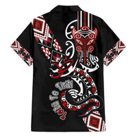 Aotearoa Toitu Te Tiriti-Honour the Treaty Family Matching Off The Shoulder Long Sleeve Dress and Hawaiian Shirt Maori Taniwha Haka with Taniko and Tukutuku