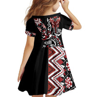 Aotearoa Toitu Te Tiriti-Honour the Treaty Family Matching Tank Maxi Dress and Hawaiian Shirt Maori Taniwha Haka with Taniko and Tukutuku