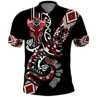 Aotearoa Toitu Te Tiriti-Honour the Treaty Polo Shirt Maori Taniwha Haka with Taniko and Tukutuku