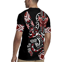 Aotearoa Toitu Te Tiriti-Honour the Treaty Rugby Jersey Maori Taniwha Haka with Taniko and Tukutuku