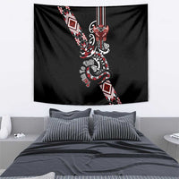 Aotearoa Toitu Te Tiriti-Honour the Treaty Tapestry Maori Taniwha Haka with Taniko and Tukutuku