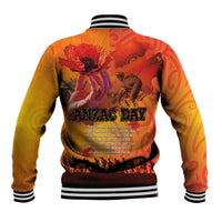 Australia and New Zealand ANZAC Day Baseball Jacket Soldiers Memories - Red Poppies with Aboriginal and Maori Art