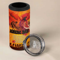 Australia and New Zealand ANZAC Day 4 in 1 Can Cooler Tumbler Soldiers Memories - Red Poppies with Aboriginal and Maori Art