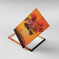 Australia and New Zealand ANZAC Day Canvas Wall Art Soldiers Memories - Red Poppies with Aboriginal and Maori Art