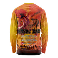 Australia and New Zealand ANZAC Day Long Sleeve Shirt Soldiers Memories - Red Poppies with Aboriginal and Maori Art