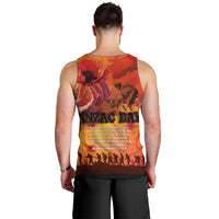 Australia and New Zealand ANZAC Day Men Tank Top Soldiers Memories - Red Poppies with Aboriginal and Maori Art