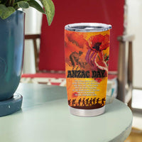 Australia and New Zealand ANZAC Day Tumbler Cup Soldiers Memories - Red Poppies with Aboriginal and Maori Art